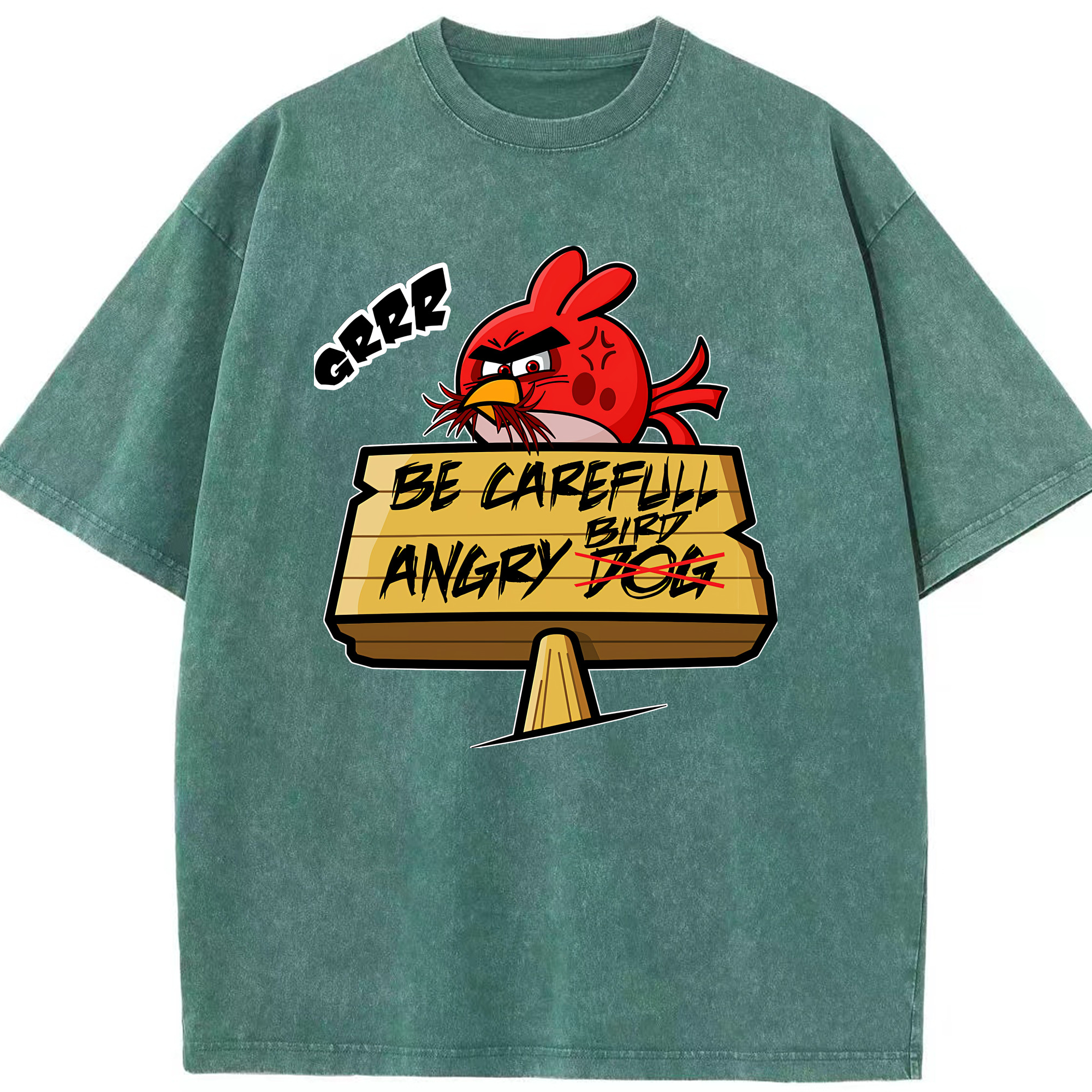 （画像用） Angry Birds アングリーバード 綿100% ヴィンテージ風 半袖Tシャツ（フロントプリント）